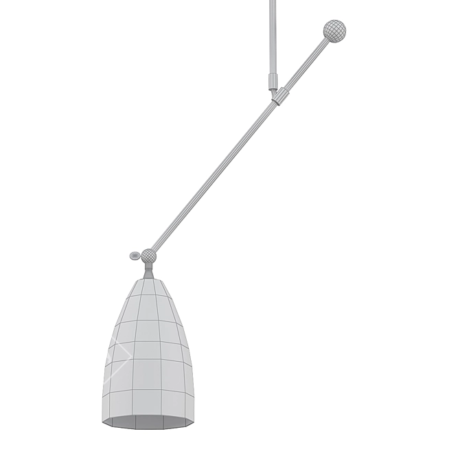 Elegant Slope Pendant Light 3D model image 2