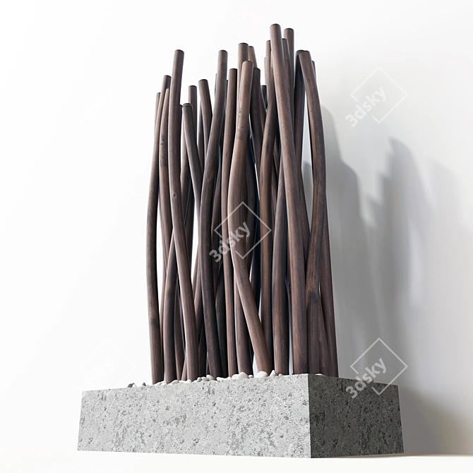 Thick Branch Screen #1 3D model image 5