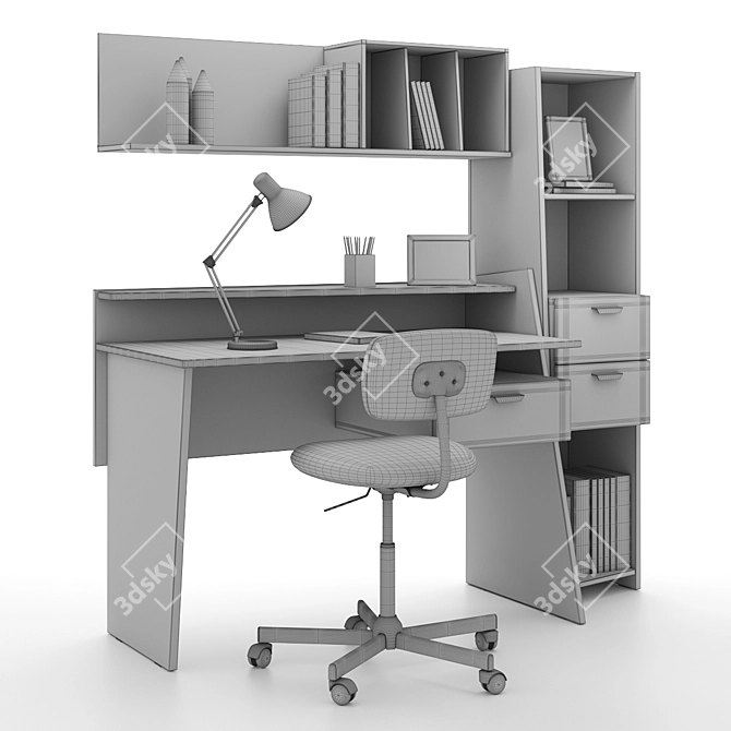 Modern Office Furniture Set 3D model image 4