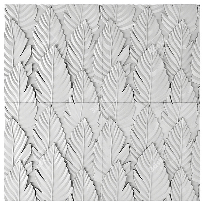 Elegant Feather Panel 3D model image 1