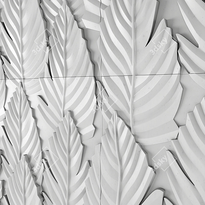 Elegant Feather Panel 3D model image 3