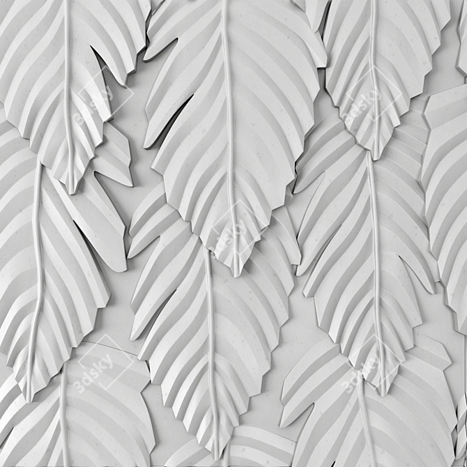 Elegant Feather Panel 3D model image 8