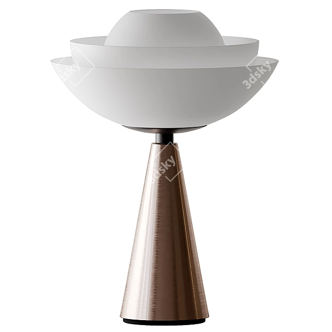 Elegant Lotus Table Lamp: Brass Glow 3D model image 2