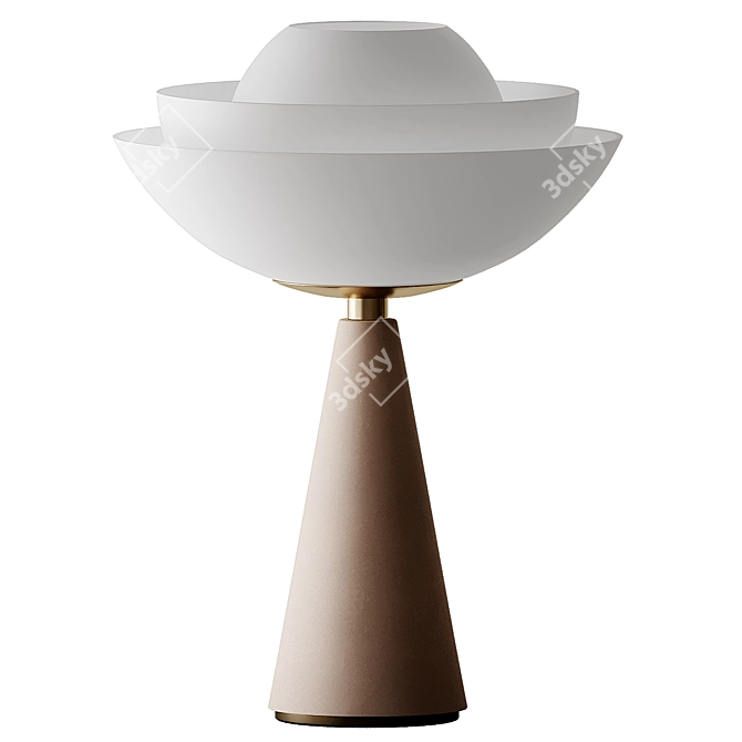 Elegant Lotus Table Lamp: Brass Glow 3D model image 4