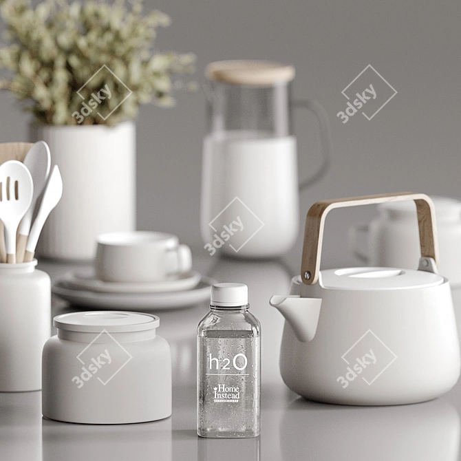 Floral Kitchen Decor Set 3D model image 3