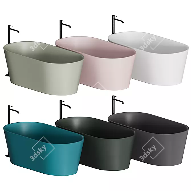 Nic BAY Oval Freestanding Bathtub 3D model image 2