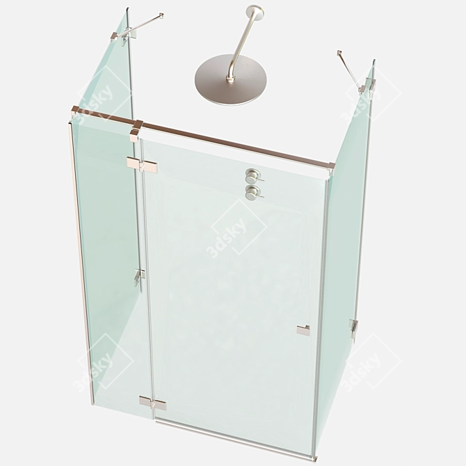 Gold Pro Shower Cabin: Stunning Design & Easy Installation 3D model image 3