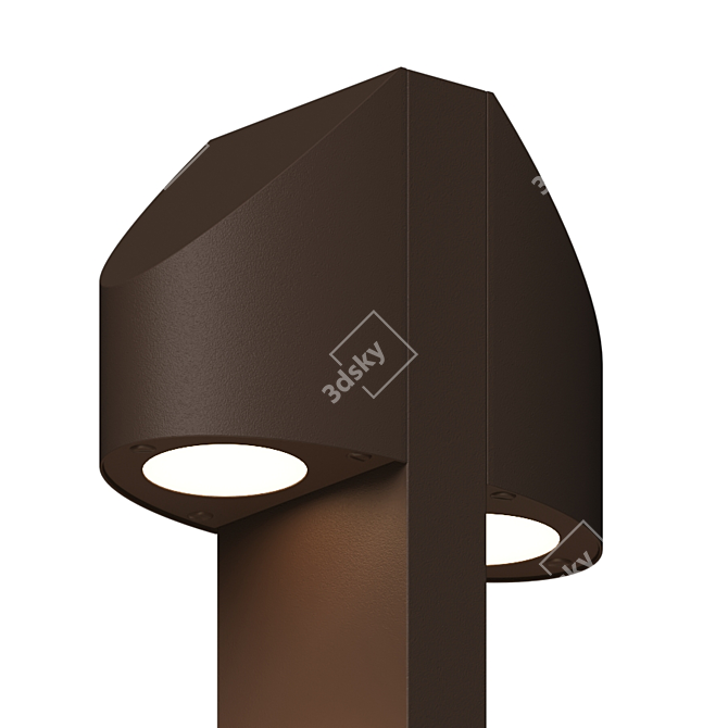 Shear Outdoor Bollard: Angled Architectural Design 3D model image 2