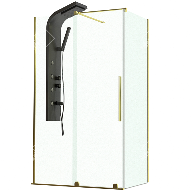 Furo KDJ - Elegant, Transparent Shower Cabin 3D model image 2