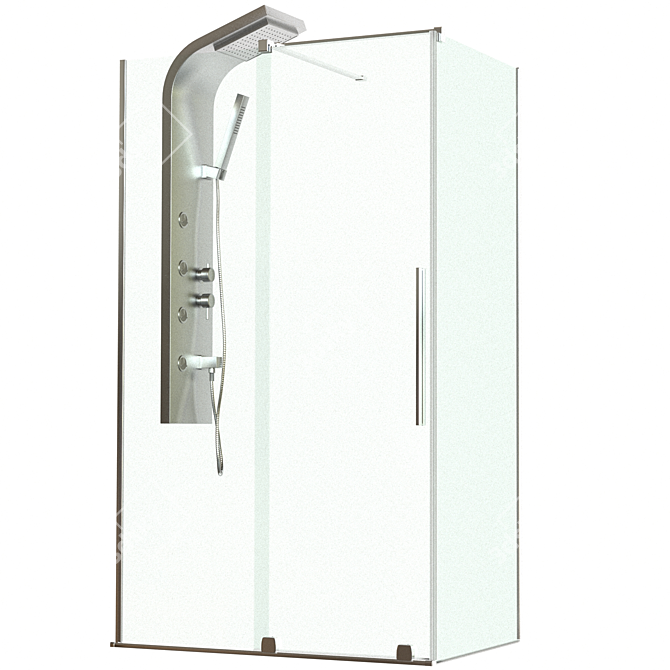 Furo KDJ - Elegant, Transparent Shower Cabin 3D model image 3