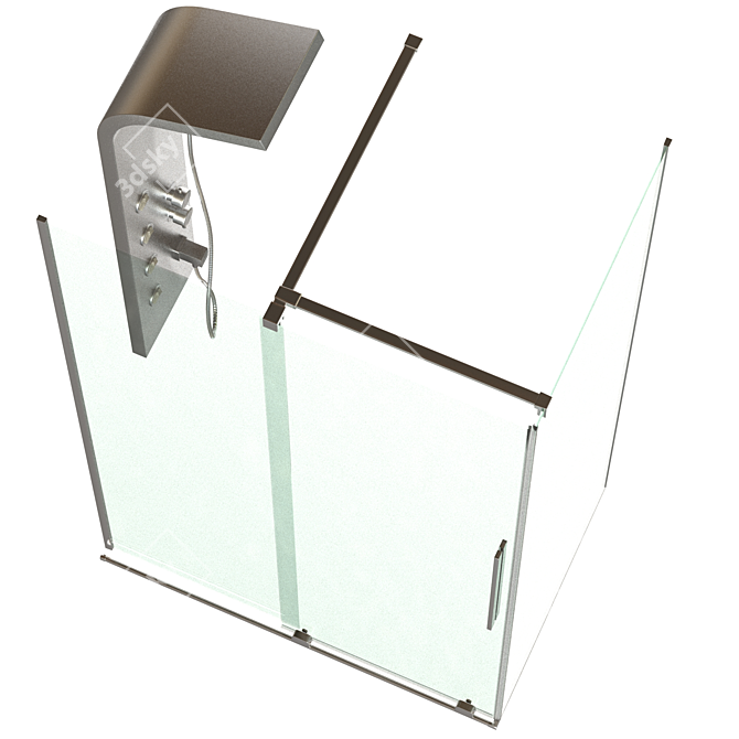 Furo KDJ - Elegant, Transparent Shower Cabin 3D model image 4
