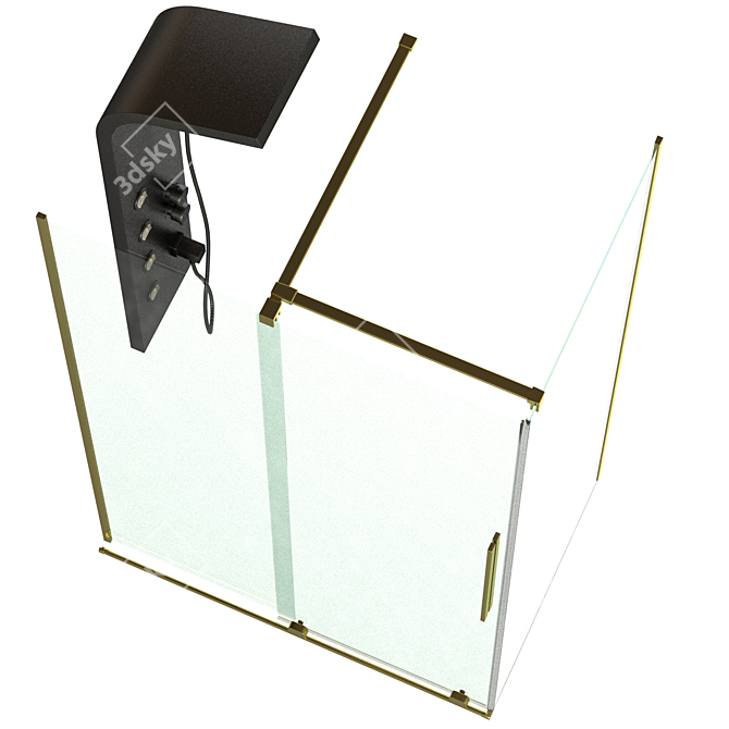 Furo KDJ - Elegant, Transparent Shower Cabin 3D model image 5
