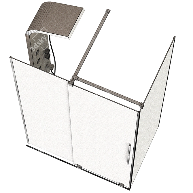 Furo KDJ - Elegant, Transparent Shower Cabin 3D model image 7