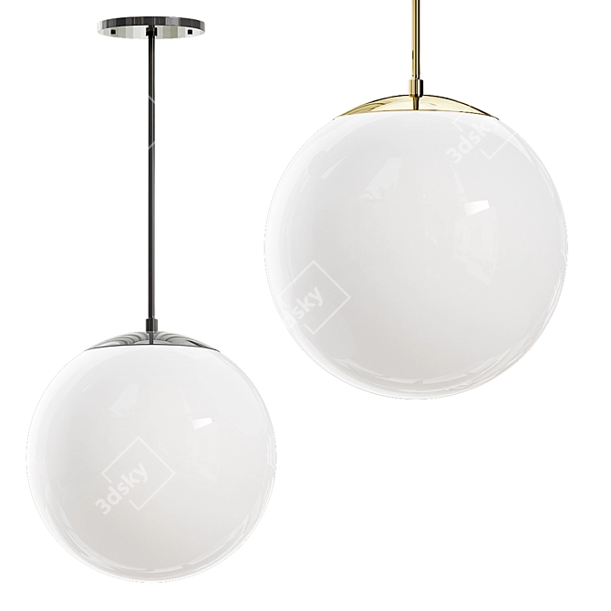Elegant Luna Pendant Light 3D model image 1