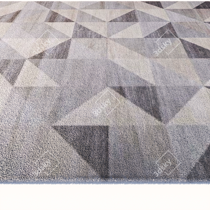 Elegant Geometric Carpet - Customizable 3D model image 3