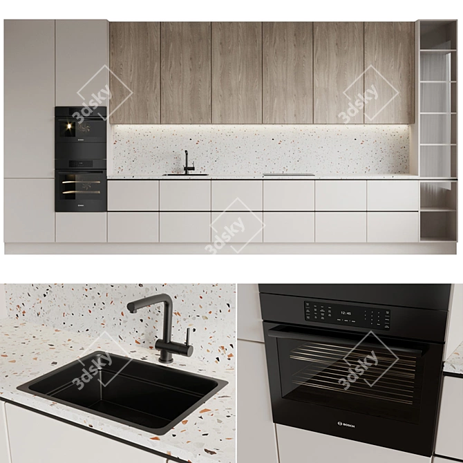 2-in-1: Sink & Mixer with Built-in Microwave 3D model image 6