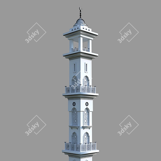 Islamic Mosque Minaret: Elegant Architectural Symbol 3D model image 4