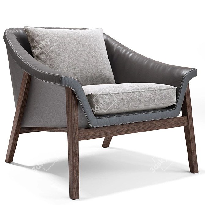 Sleek Amura Gaia Armchair by Marconato & Zappa 3D model image 1