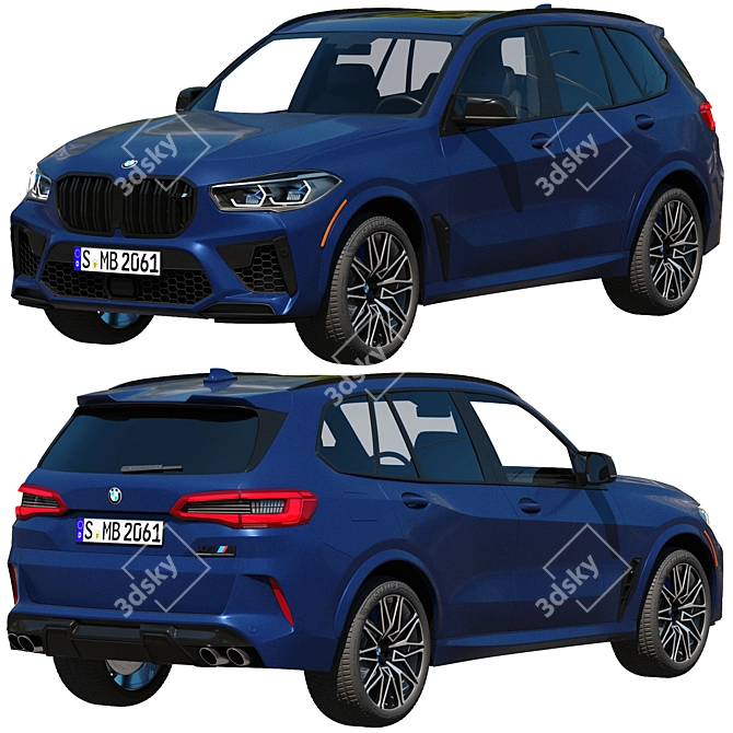 Title: BMW X5 M Competition: Unleash Power 3D model image 7