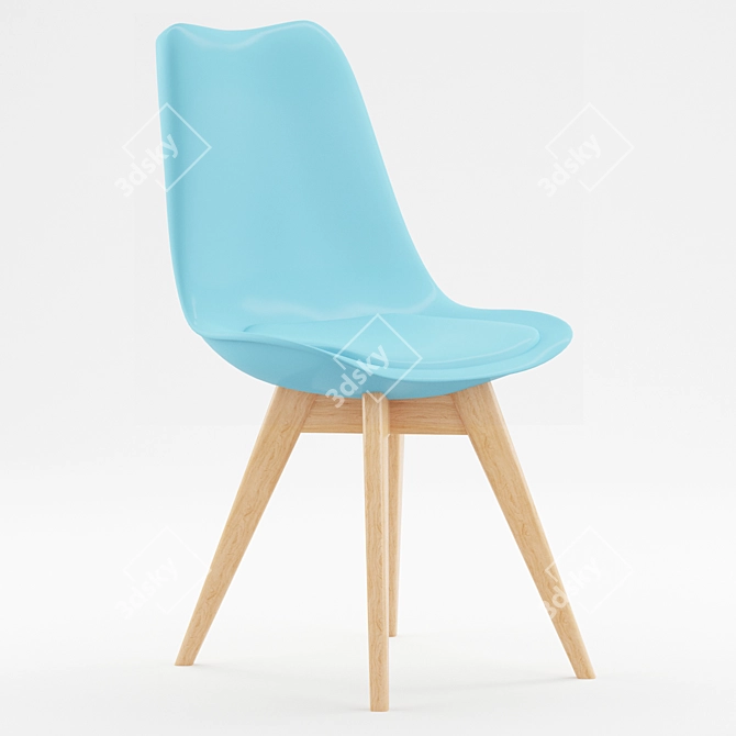 Elegant Tulip Dining Chair - 7 Colore Options 3D model image 3