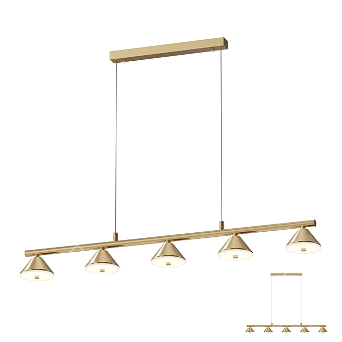Conical Metal Pendant Lamp 3D model image 1