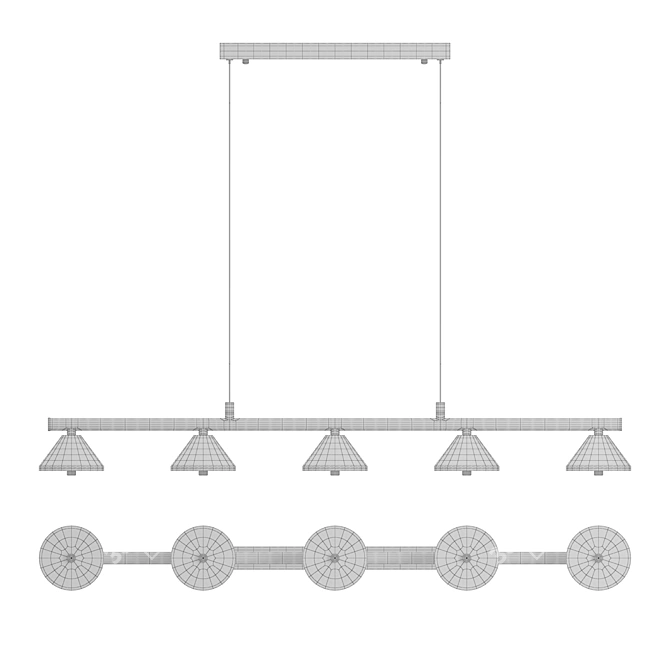 Conical Metal Pendant Lamp 3D model image 4