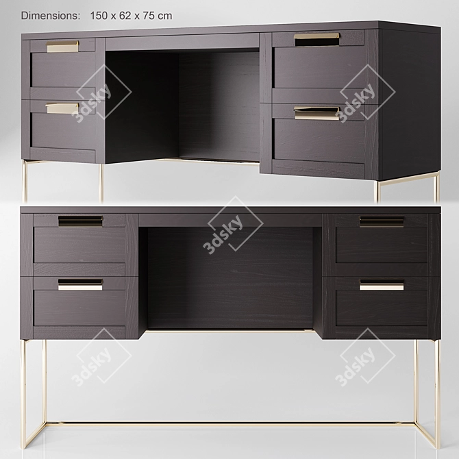 Woodman PIMLICO Writing Desk 3D model image 1