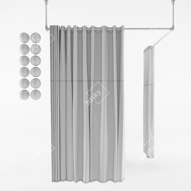 Medical Privacy Curtains 3D model image 5