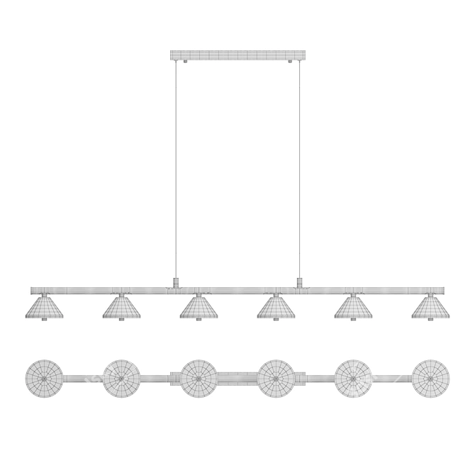 Conical Design LED Pendant: Lampatron GENRE LONG 6 3D model image 4