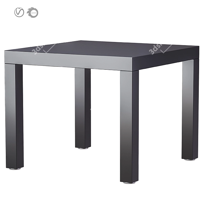 Modern Minimalist Lack Side Table 3D model image 5