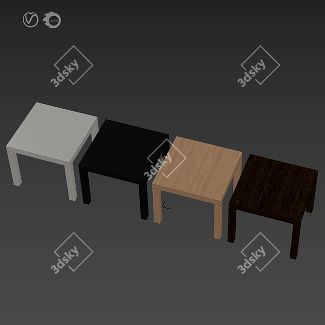 Modern Minimalist Lack Side Table 3D model image 7