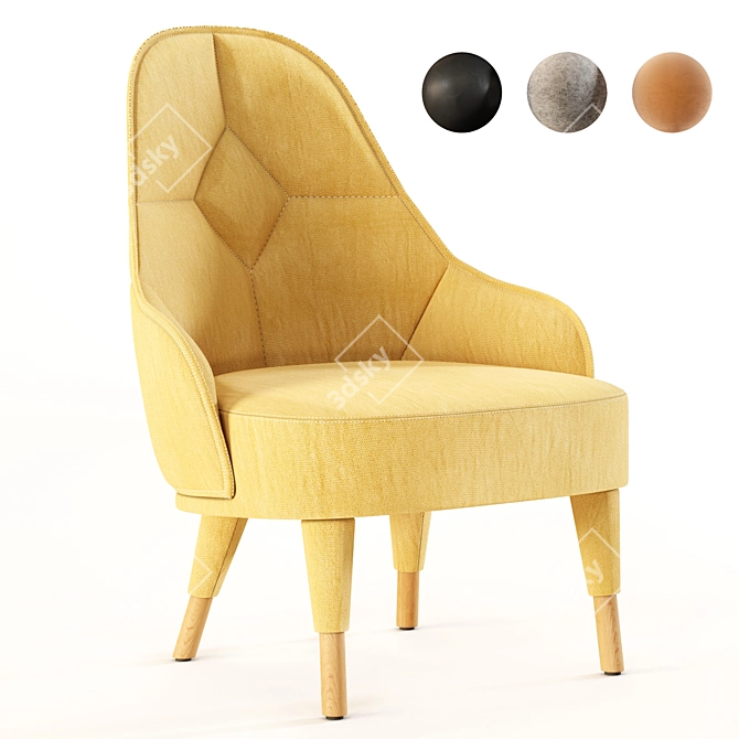 Elegant Emma Chair: Stylish Design & Unparalleled Comfort 3D model image 1