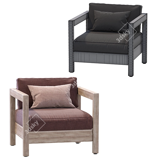 ARCA Outdoor Armchair - Modern and Stylish Design 3D model image 5