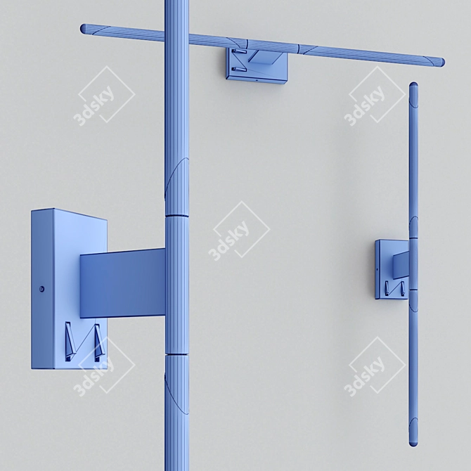 Modern Metal and Acrylic LED Wall Lamp 3D model image 4