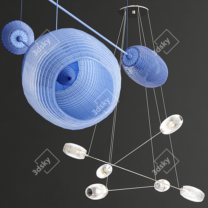 Damasco SP 6 P: Elegant Pendant Light 3D model image 2