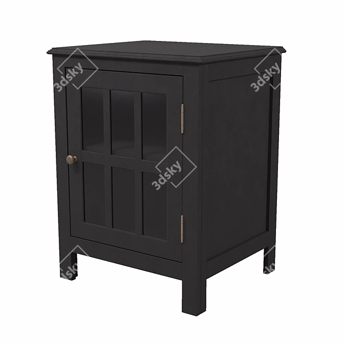 Elegant Glass-Paneled Accent Cabinet 3D model image 4