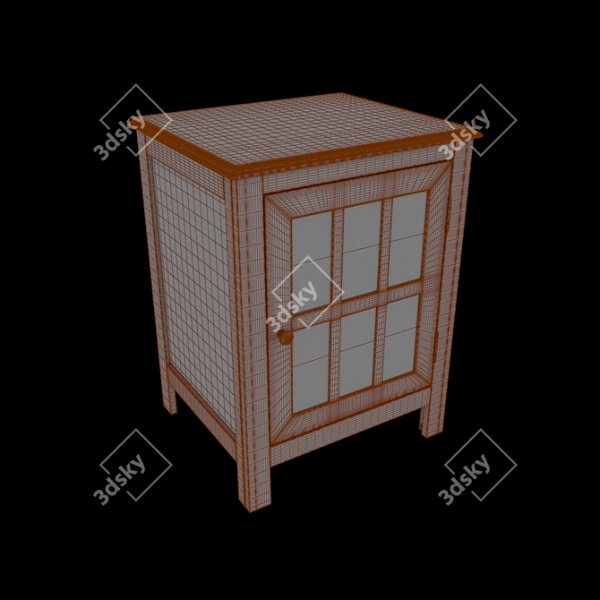 Elegant Glass-Paneled Accent Cabinet 3D model image 6