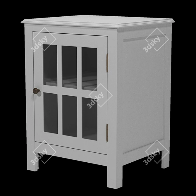 Elegant Glass-Paneled Accent Cabinet 3D model image 7