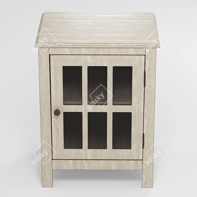 Elegant Glass-Paneled Accent Cabinet 3D model image 10