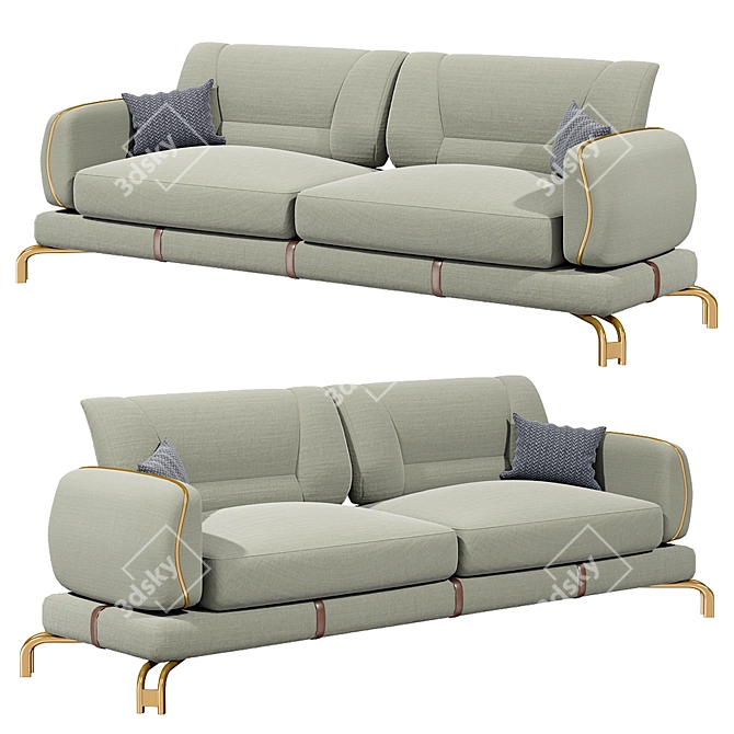 Elegant Elsa Sofa: Immerse in 3D Comfort 3D model image 2