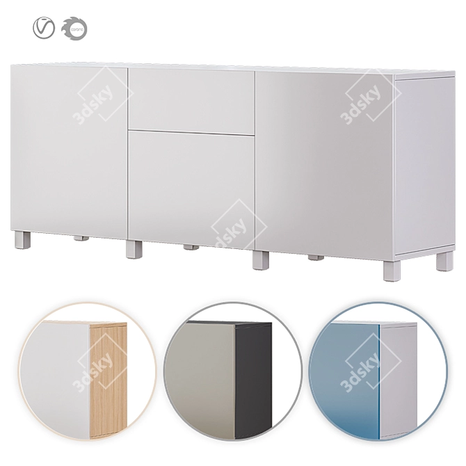 IKEA BESTA БЕСТО 1: Stylish 180cm TV Stand 3D model image 1
