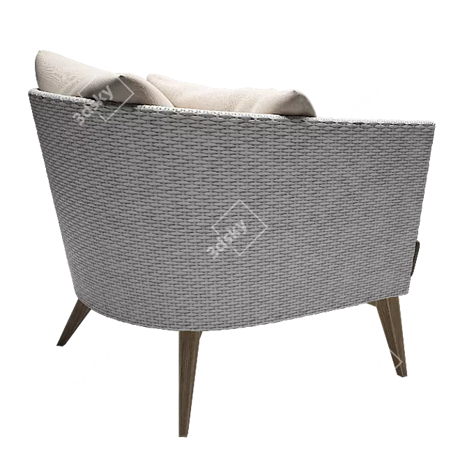 Aegis Rattan Lounge Chair: Elegant, Comfortable, and Durable 3D model image 2
