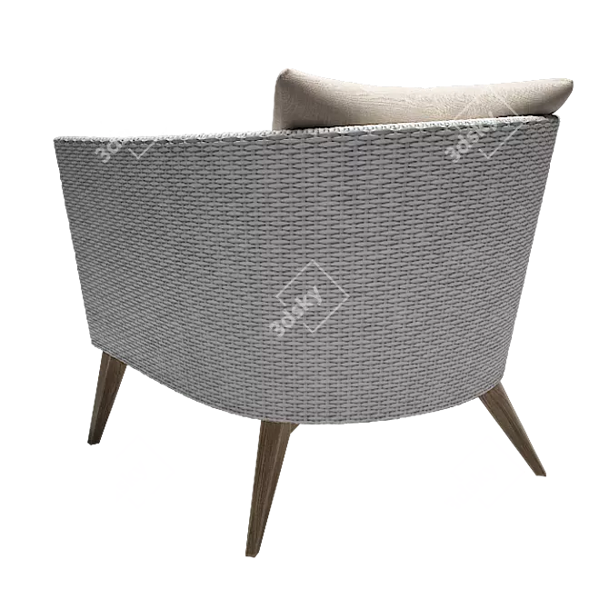 Aegis Rattan Lounge Chair: Elegant, Comfortable, and Durable 3D model image 3
