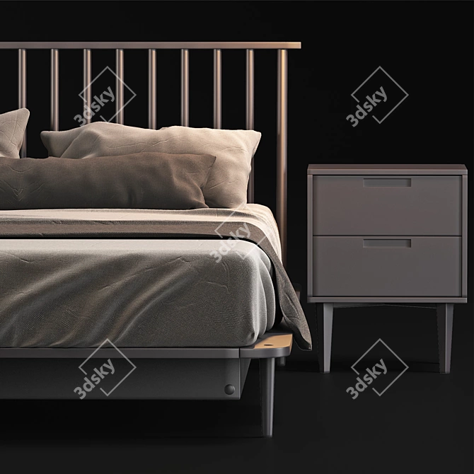 Modern Bed Living | Wayfair Home 3D model image 2