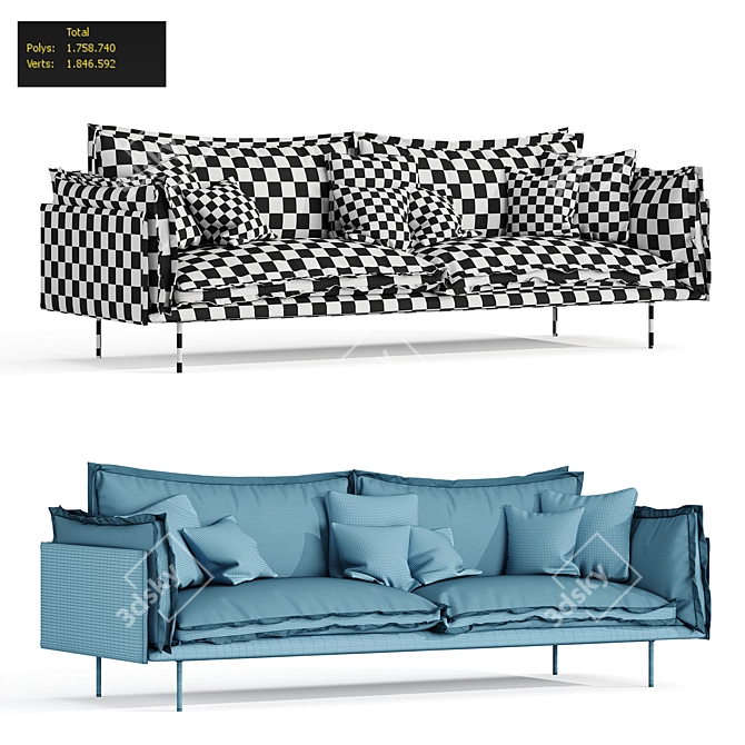 Modern and Comfy Arketipo Sofa 3D model image 3