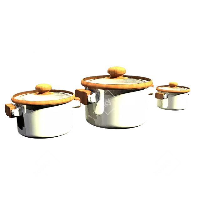 Classic Cookware Set (3 Pieces) 3D model image 1