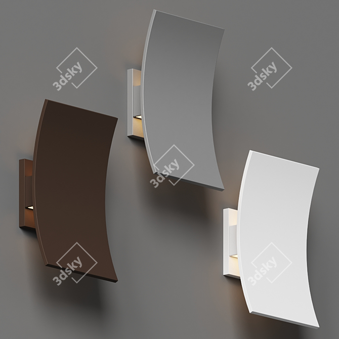 Sonneman Curved Shield Wall Sconce 3D model image 4