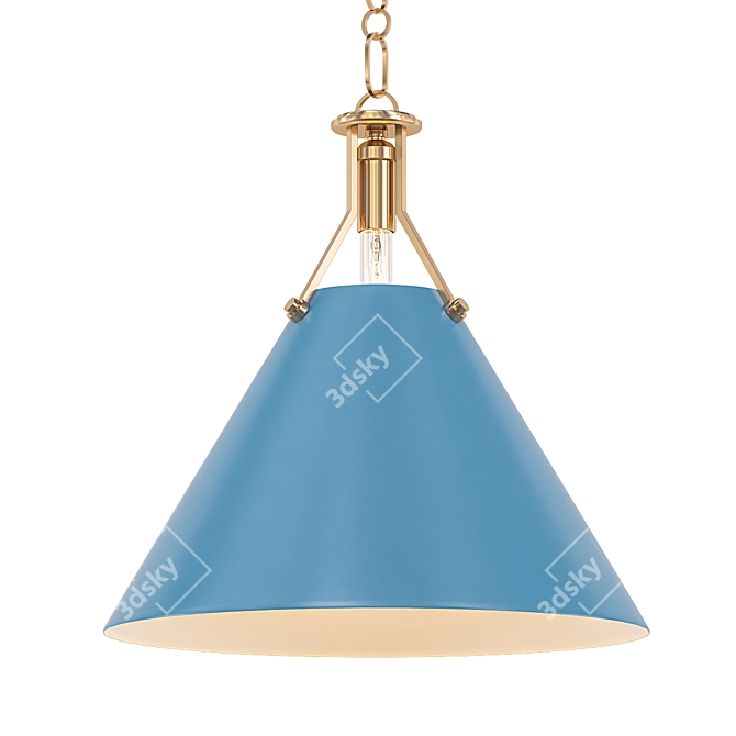 Elegantly Painted Cone Pendant 3D model image 1