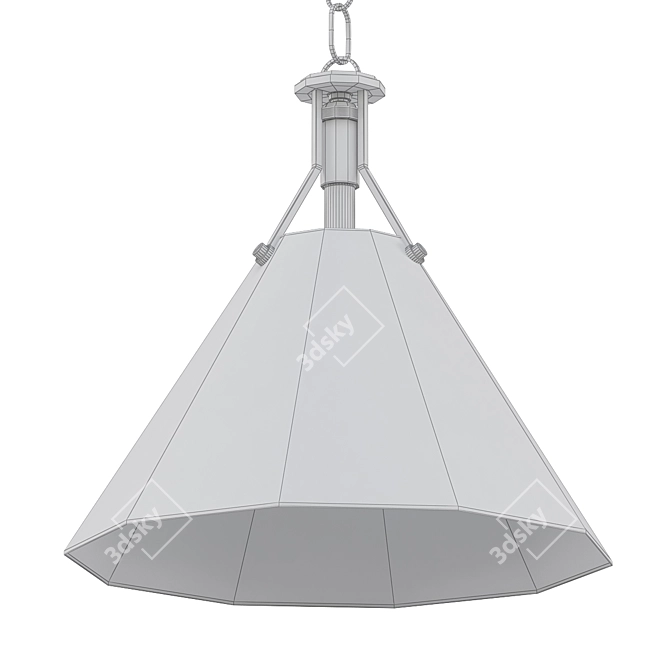 Elegantly Painted Cone Pendant 3D model image 2