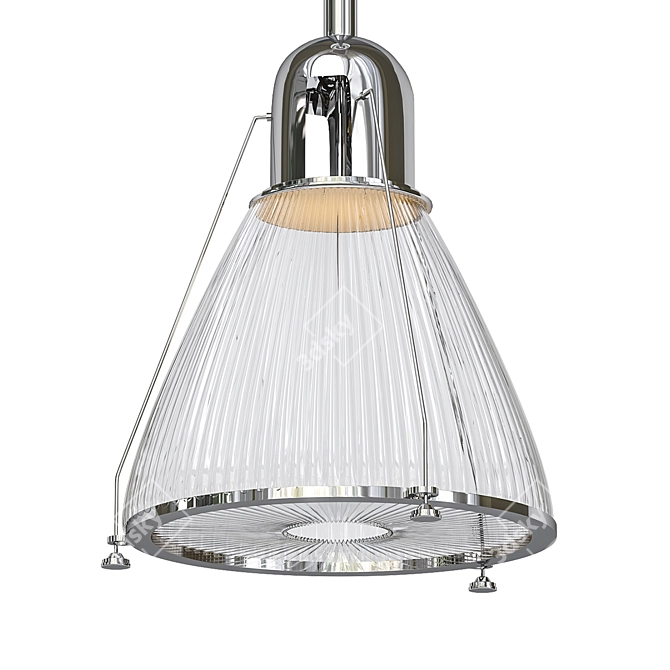 Sleek Satin Nickel Pendant 3D model image 1
